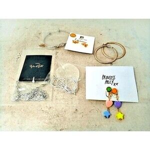 Jewelry Lot of 6 Items, Earings, Necklace, Princess Polly, I Am, John Galt, Etc